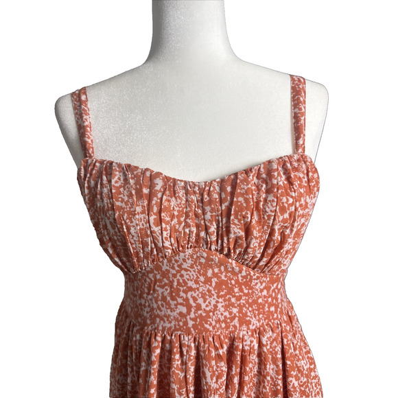 Abercrombie &‎ Fitch Midi Dress Smocked Milkmaid, Sweetheart, Romantic Sz Small - Picture 3 of 13